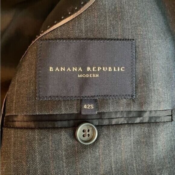 Banana Republic Modern Mens Wool Blazer 42S Made in Italy Academia Career Formal - Picture 7 of 11